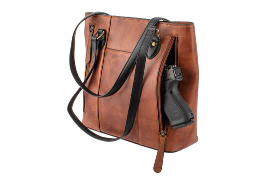 Cameleon Bags Hephaestus Tyche Concealed Carry Purse in Tan with 11-inch handle fit
